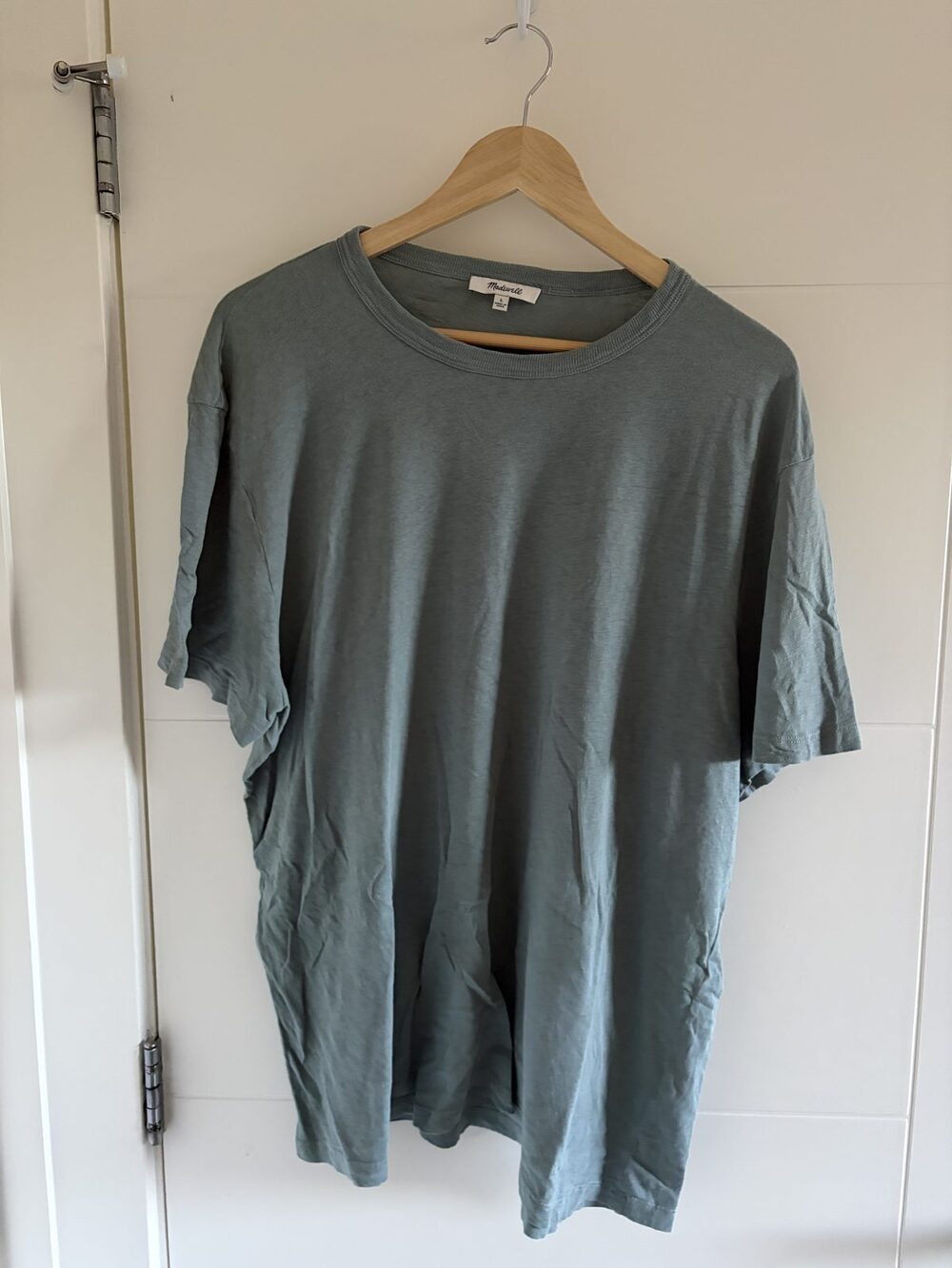 Madewell Cotton Linen Crewneck Tee Sage Green Men's Large